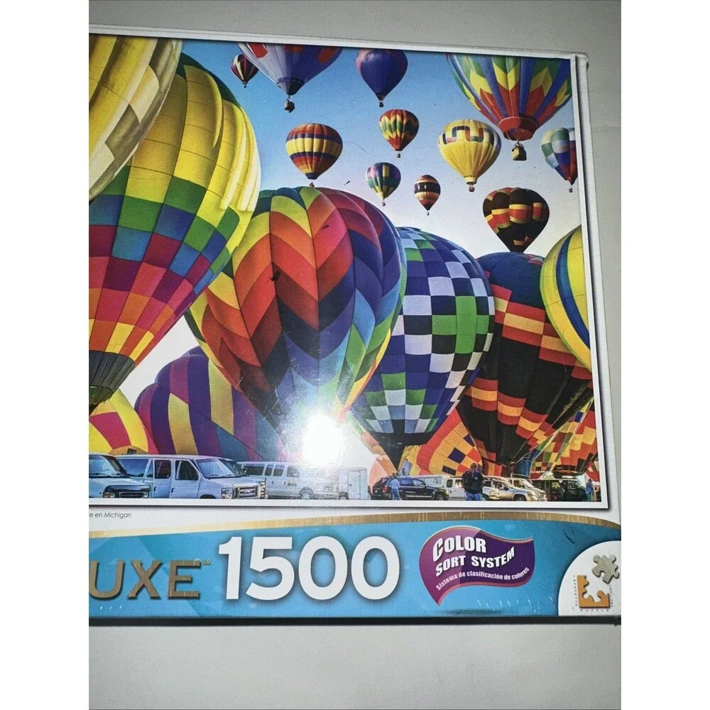 Colorluxe 1500 Piece Jigsaw Puzzle Hot Air Balloon Inflate The Ground Michigan